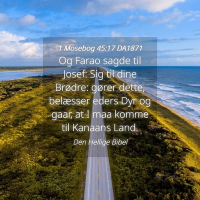 Picture 04 - 1 Mosebog 45:17 DA1871 - Og Farao sagde til Josef: Sig til dine Brødre: - Bible Verse Picture