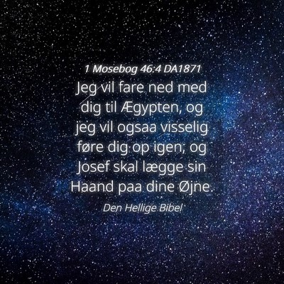 Picture 04 - 1 Mosebog 46:4 DA1871 - Jeg vil fare ned med dig til Ægypten, og jeg vil - Bible Verse Picture