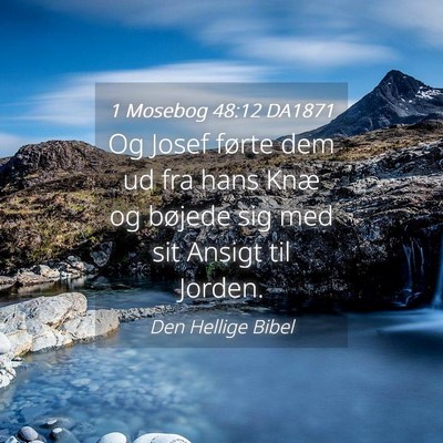 Picture 04 - 1 Mosebog 48:12 DA1871 - Og Josef førte dem ud fra hans Knæ og bøjede - Bible Verse Picture