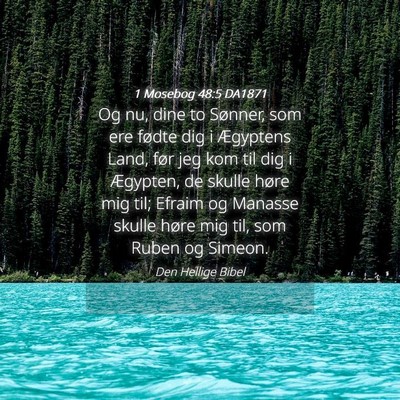 Picture 04 - 1 Mosebog 48:5 DA1871 - Og nu, dine to Sønner, som ere fødte dig i - Bible Verse Picture