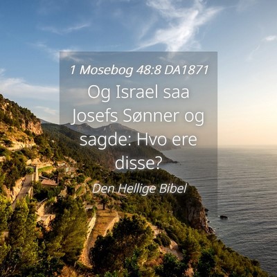 Picture 04 - 1 Mosebog 48:8 DA1871 - Og Israel saa Josefs Sønner og sagde: Hvo ere - Bible Verse Picture