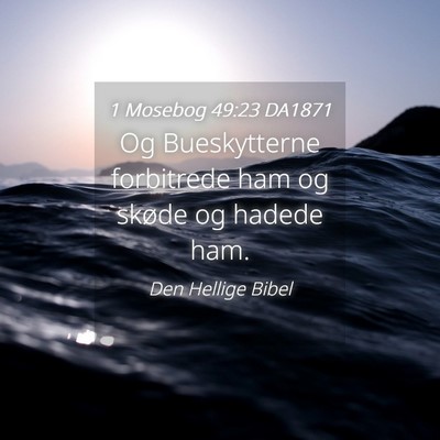 Picture 04 - 1 Mosebog 49:23 DA1871 - Og Bueskytterne forbitrede ham og skøde og - Bible Verse Picture