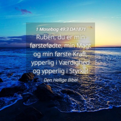 Picture 04 - 1 Mosebog 49:3 DA1871 - Ruben, du er min førstefødte, min Magt og min - Bible Verse Picture
