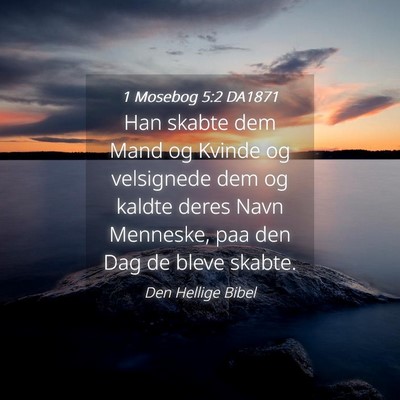 Picture 04 - 1 Mosebog 5:2 DA1871 - Han skabte dem Mand og Kvinde og velsignede dem - Bible Verse Picture