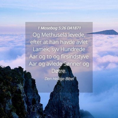 Picture 04 - 1 Mosebog 5:26 DA1871 - Og Methusela levede, efter at han havde avlet - Bible Verse Picture