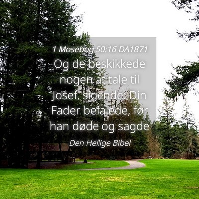 Picture 04 - 1 Mosebog 50:16 DA1871 - Og de beskikkede nogen at tale til Josef, - Bible Verse Picture