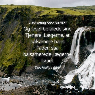 Picture 04 - 1 Mosebog 50:2 DA1871 - Og Josef befalede sine Tjenere, Lægerne, at - Bible Verse Picture