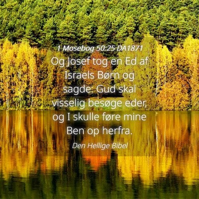 Picture 04 - 1 Mosebog 50:25 DA1871 - Og Josef tog en Ed af Israels Børn og sagde: Gud - Bible Verse Picture