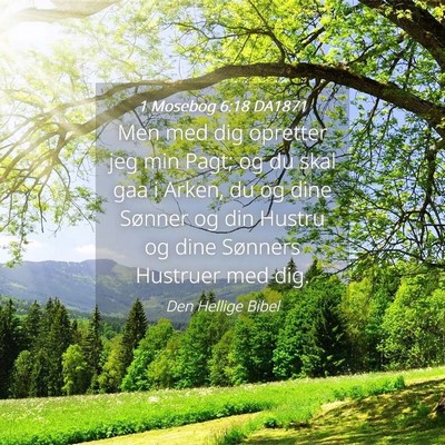 Picture 04 - 1 Mosebog 6:18 DA1871 - Men med dig opretter jeg min Pagt; og du skal gaa - Bible Verse Picture