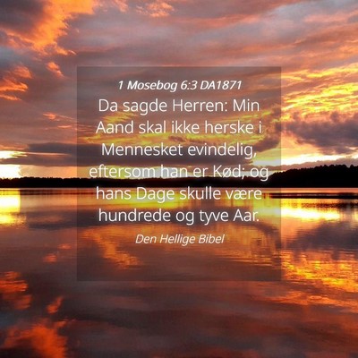 Picture 04 - 1 Mosebog 6:3 DA1871 - Da sagde Herren: Min Aand skal ikke herske i - Bible Verse Picture