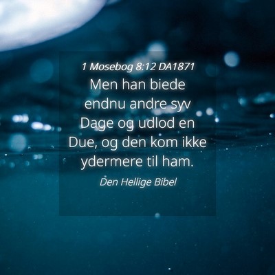Picture 04 - 1 Mosebog 8:12 DA1871 - Men han biede endnu andre syv Dage og udlod en - Bible Verse Picture