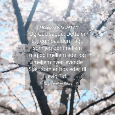 Picture 04 - 1 Mosebog 9:12 DA1871 - Og Gud sagde: Dette er et Tegn paa den Pagt, som - Bible Verse Picture