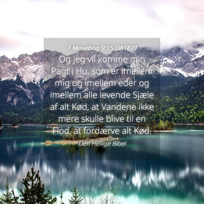 Picture 04 - 1 Mosebog 9:15 DA1871 - Og jeg vil komme min Pagt i Hu, som er imellem - Bible Verse Picture