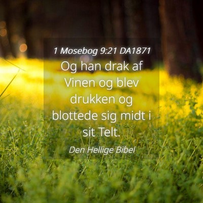 Picture 04 - 1 Mosebog 9:21 DA1871 - Og han drak af Vinen og blev drukken og blottede - Bible Verse Picture