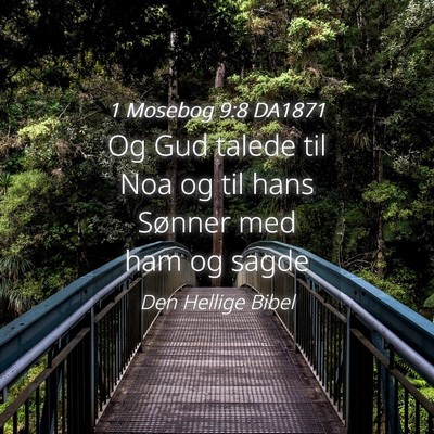 Picture 04 - 1 Mosebog 9:8 DA1871 - Og Gud talede til Noa og til hans Sønner med ham - Bible Verse Picture