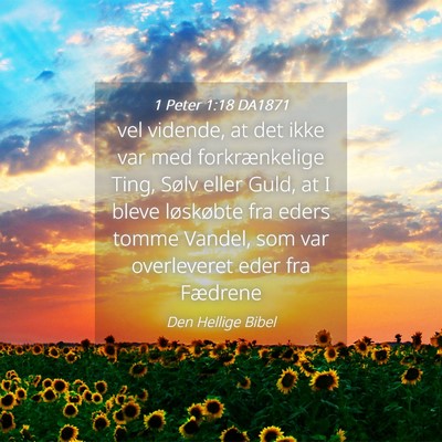 Picture 04 - 1 Peter 1:18 DA1871 - vel vidende, at det ikke var med forkrænkelige - Bible Verse Picture