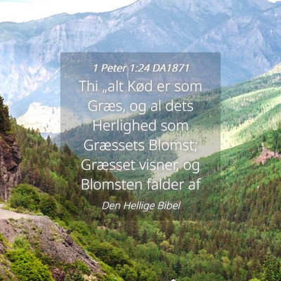 Picture 04 - 1 Peter 1:24 DA1871 - Thi „alt Kød er som Græs, og al dets - Bible Verse Picture