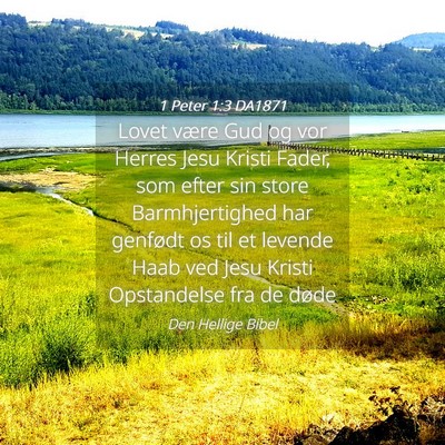 Picture 04 - 1 Peter 1:3 DA1871 - Lovet være Gud og vor Herres Jesu Kristi Fader, - Bible Verse Picture