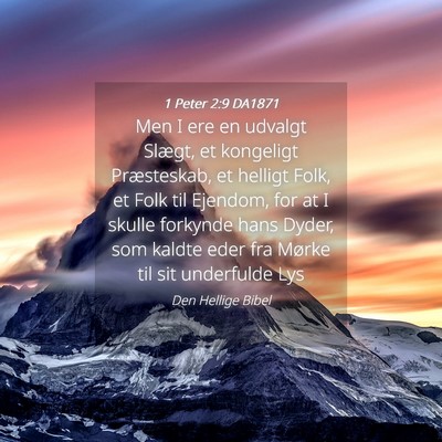 Picture 04 - 1 Peter 2:9 DA1871 - Men I ere en udvalgt Slægt, et kongeligt - Bible Verse Picture