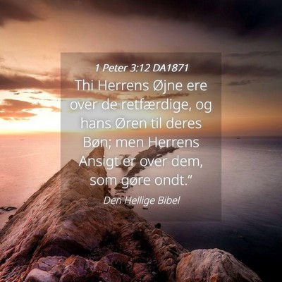 Picture 04 - 1 Peter 3:12 DA1871 - Thi Herrens Øjne ere over de retfærdige, og - Bible Verse Picture