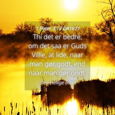 Picture 04 - 1 Peter 3:17 DA1871 - Thi det er bedre, om det saa er Guds Villie, at - Bible Verse Picture