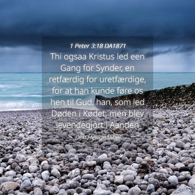Picture 04 - 1 Peter 3:18 DA1871 - Thi ogsaa Kristus led een Gang for Synder, en - Bible Verse Picture
