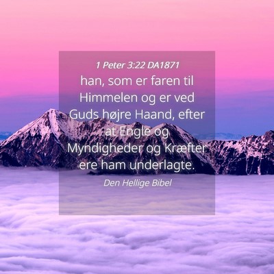 Picture 04 - 1 Peter 3:22 DA1871 - han, som er faren til Himmelen og er ved Guds - Bible Verse Picture