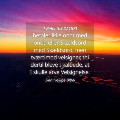 Picture 04 - 1 Peter 3:9 DA1871 - betaler ikke ondt med ondt, eller Skældsord med - Bible Verse Picture
