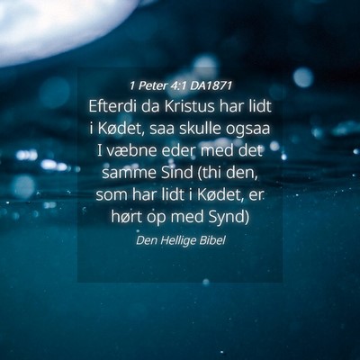 Picture 04 - 1 Peter 4:1 DA1871 - Efterdi da Kristus har lidt i Kødet, saa skulle - Bible Verse Picture