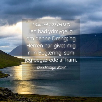 Picture 04 - 1 Samuel 1:27 DA1871 - Jeg bad ydmygelig om denne Dreng; og Herren har - Bible Verse Picture