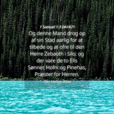 Picture 04 - 1 Samuel 1:3 DA1871 - Og denne Mand drog op af sin Stad aarlig for at - Bible Verse Picture