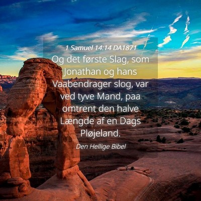 Picture 04 - 1 Samuel 14:14 DA1871 - Og det første Slag, som Jonathan og hans - Bible Verse Picture