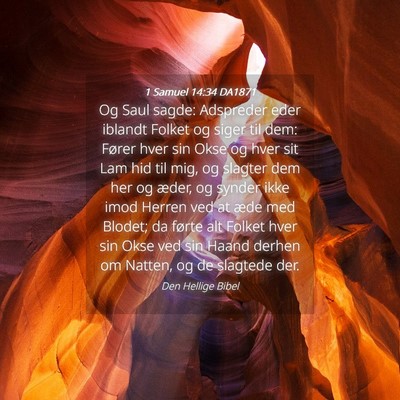 Picture 04 - 1 Samuel 14:34 DA1871 - Og Saul sagde: Adspreder eder iblandt Folket og - Bible Verse Picture