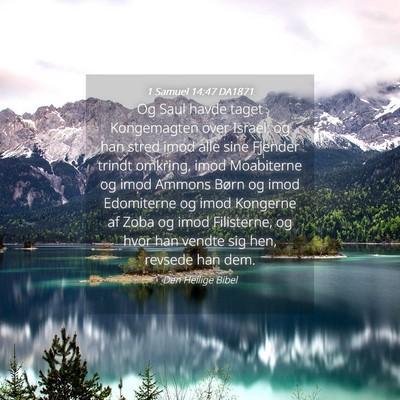 Picture 04 - 1 Samuel 14:47 DA1871 - Og Saul havde taget Kongemagten over Israel; og - Bible Verse Picture
