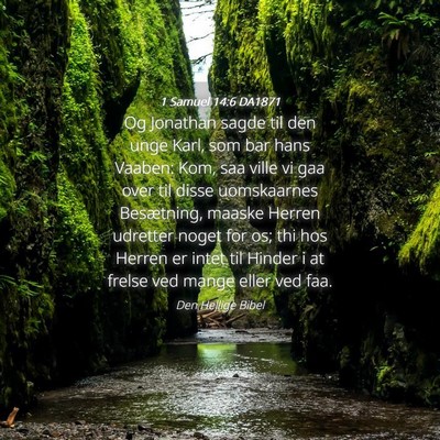 Picture 04 - 1 Samuel 14:6 DA1871 - Og Jonathan sagde til den unge Karl, som bar hans - Bible Verse Picture