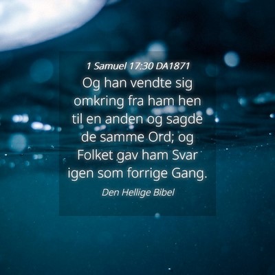 Picture 04 - 1 Samuel 17:30 DA1871 - Og han vendte sig omkring fra ham hen til en - Bible Verse Picture