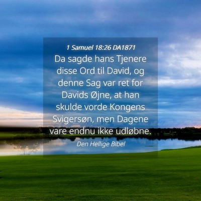 Picture 04 - 1 Samuel 18:26 DA1871 - Da sagde hans Tjenere disse Ord til David, og - Bible Verse Picture