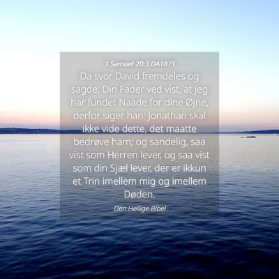 Picture 04 - 1 Samuel 20:3 DA1871 - Da svor David fremdeles og sagde: Din Fader ved - Bible Verse Picture