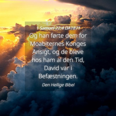 Picture 04 - 1 Samuel 22:4 DA1871 - Og han førte dem for Moabiternes Konges Ansigt, - Bible Verse Picture