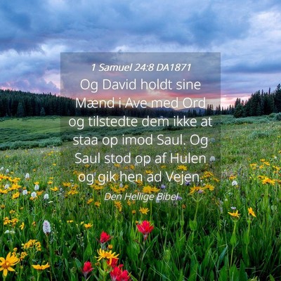 Picture 04 - 1 Samuel 24:8 DA1871 - Og David holdt sine Mænd i Ave med Ord og - Bible Verse Picture