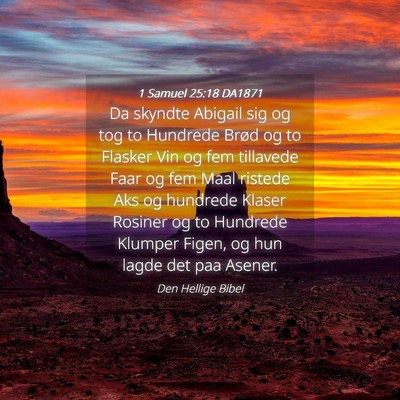 Picture 04 - 1 Samuel 25:18 DA1871 - Da skyndte Abigail sig og tog to Hundrede Brød - Bible Verse Picture