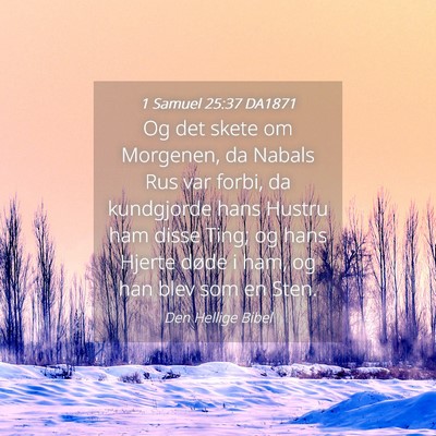 Picture 04 - 1 Samuel 25:37 DA1871 - Og det skete om Morgenen, da Nabals Rus var - Bible Verse Picture