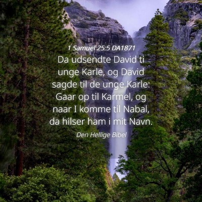 Picture 04 - 1 Samuel 25:5 DA1871 - Da udsendte David ti unge Karle, og David sagde - Bible Verse Picture