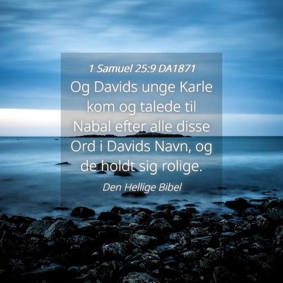 Picture 04 - 1 Samuel 25:9 DA1871 - Og Davids unge Karle kom og talede til Nabal - Bible Verse Picture