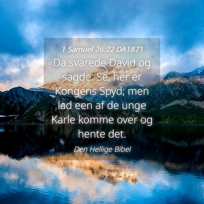 Picture 04 - 1 Samuel 26:22 DA1871 - Da svarede David og sagde: Se, her er Kongens - Bible Verse Picture