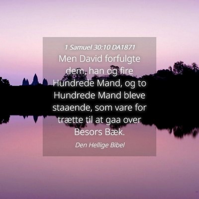 Picture 04 - 1 Samuel 30:10 DA1871 - Men David forfulgte dem, han og fire Hundrede - Bible Verse Picture