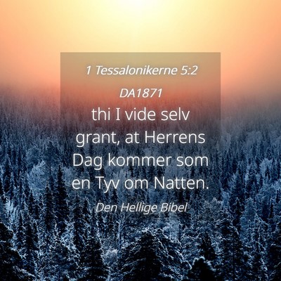 Picture 04 - 1 Tessalonikerne 5:2 DA1871 - thi I vide selv grant, at Herrens Dag kommer som - Bible Verse Picture