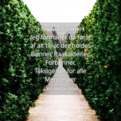 Picture 04 - 1 Timoteus 2:1 DA1871 - Jeg formaner da først af alt til, at der holdes - Bible Verse Picture