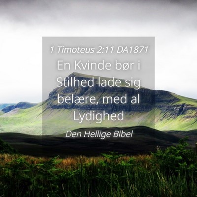 Picture 04 - 1 Timoteus 2:11 DA1871 - En Kvinde bør i Stilhed lade sig belære, med al - Bible Verse Picture
