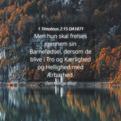 Picture 04 - 1 Timoteus 2:15 DA1871 - Men hun skal frelses igennem sin Barnefødsel, - Bible Verse Picture